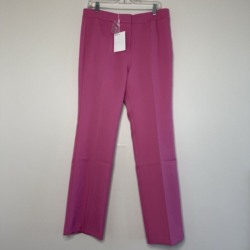 Endless rose pant flat front trousers straight women barbie pink office‎ L - Picture 14 of 15